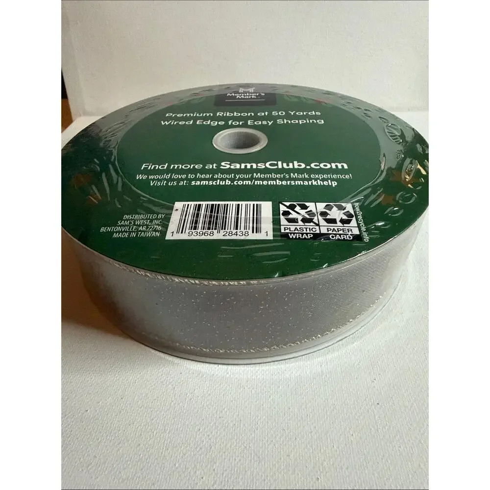 Member's Mark Brown Textured Wired-Gold Edge Gift Ribbon